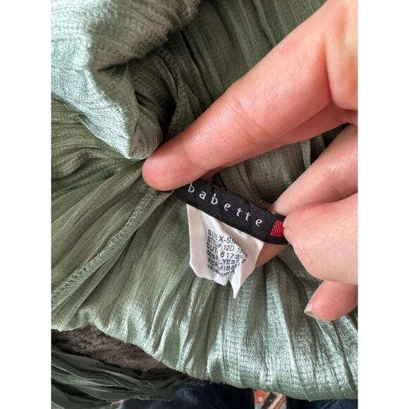 BABETTE SEAFOAM GREEN BUTTON UP BLOUSE - Picture 6 of 6